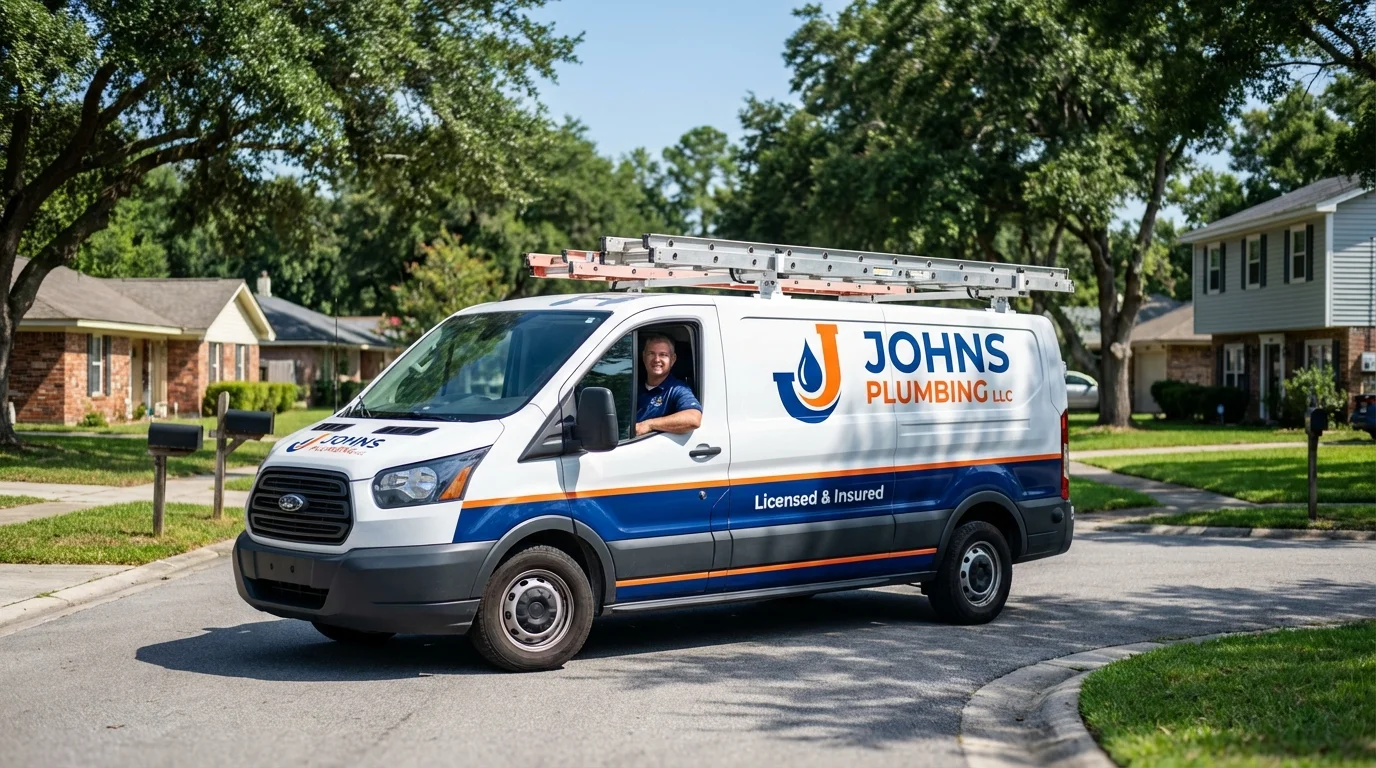 Johns Plumbing LLC service van in Humacao, PR